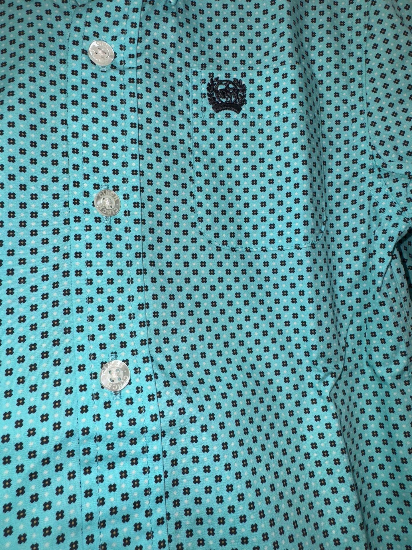 Cinch Boy's Light Blue X Dot Western Shirt