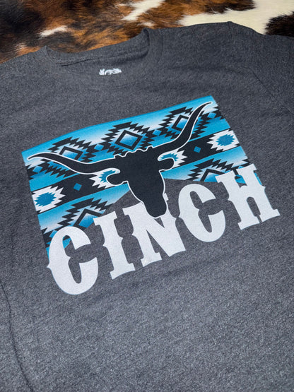 Cinch Boy's Heather Charcoal Southwest Longhorn T-Shirt