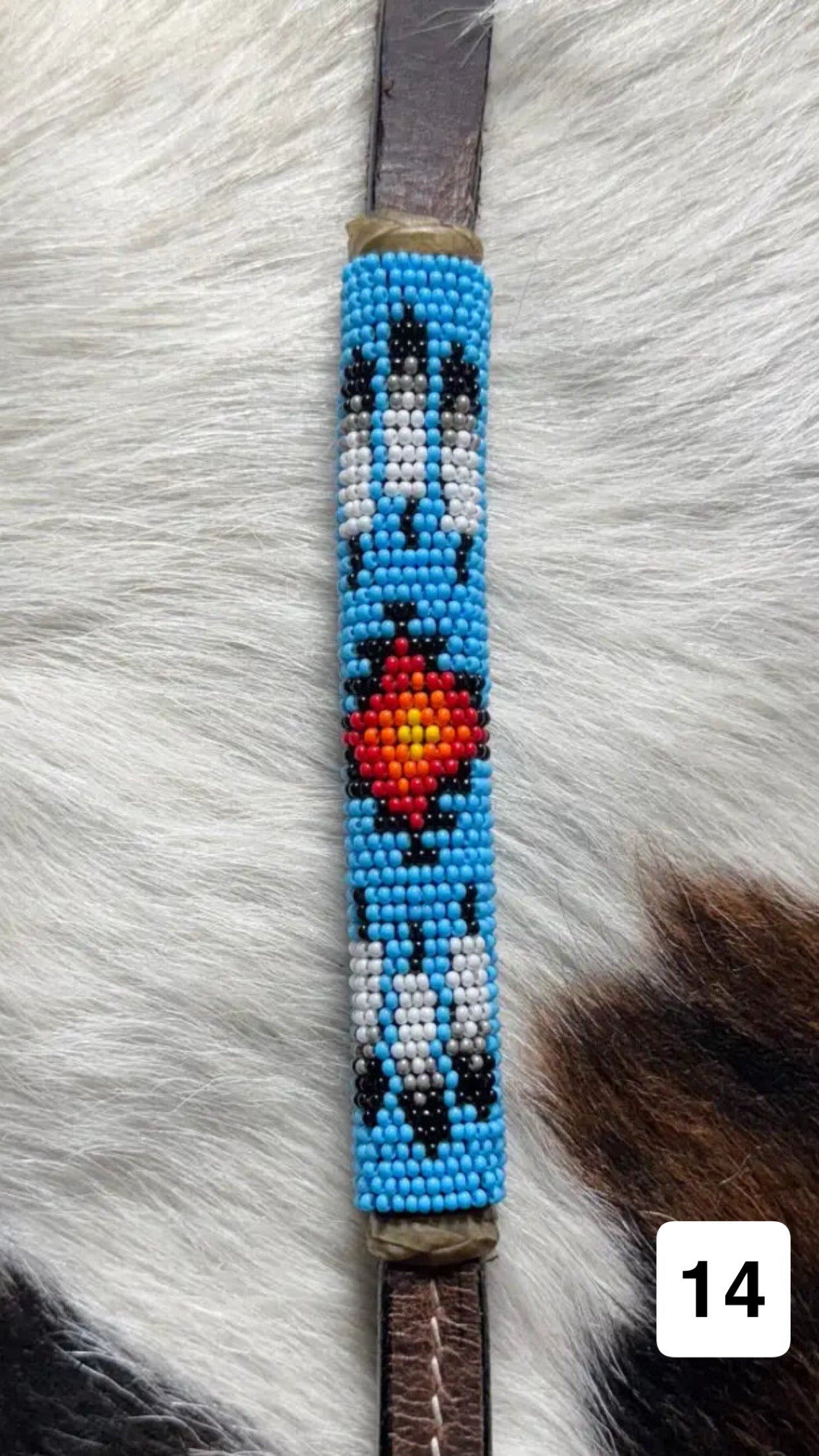 CST Leather Over & Under Whip - Beaded