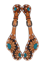 Load image into Gallery viewer, Rafter T &quot;Turquoise Sunflower&quot; Tack Set
