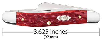 Case Dark Red Bone Peach Seed Jig Medium Stockman Knife