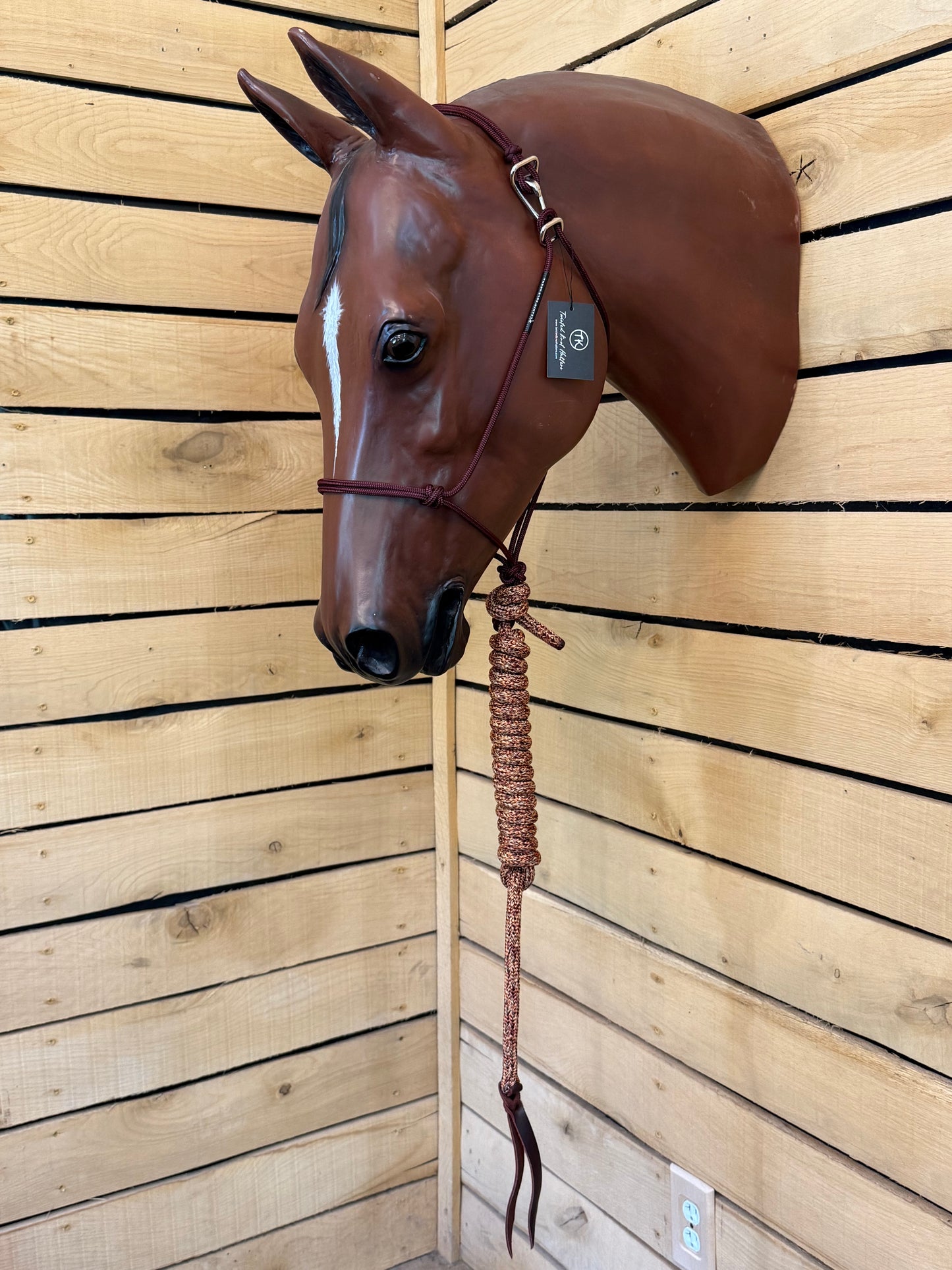 Twisted Knot Halters Rope Halter w/ Easy Off Clip & Lead