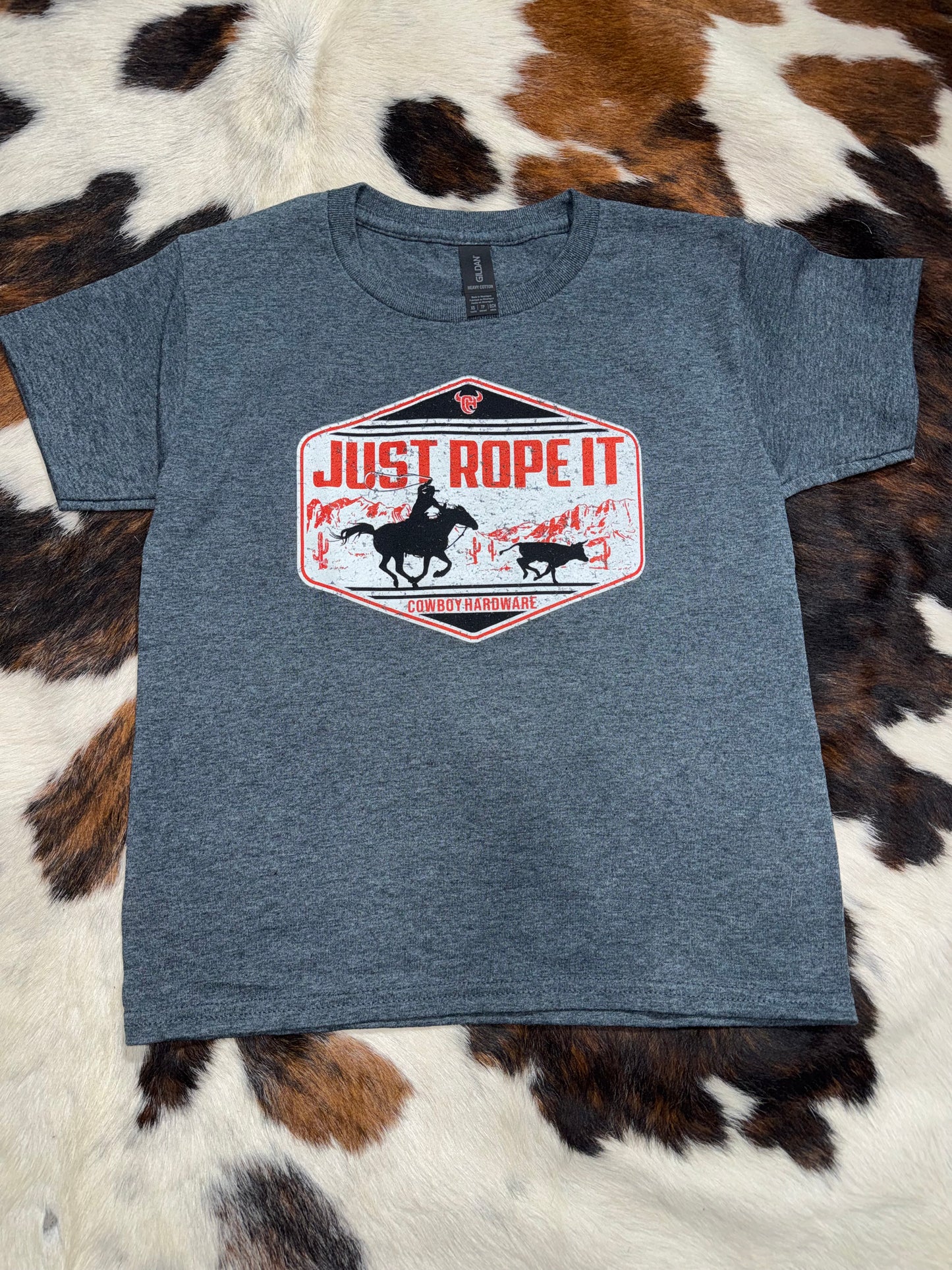 Cowboy Hardware Boy's Red Just Rope It T-Shirt