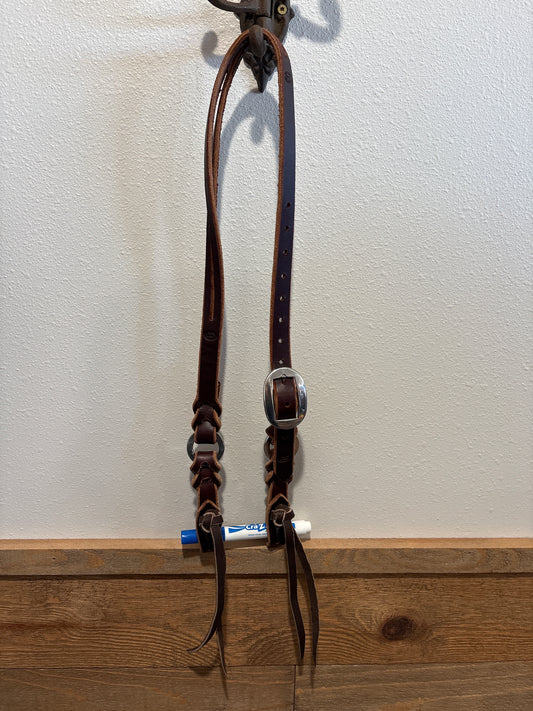 Trent Ward Blood Knot Slit Ear Headstall with Quick Change Pineapple Knots