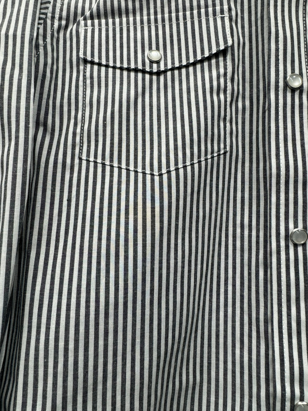 Wrangler Boy's Faded Black Pinstripe Western Shirt
