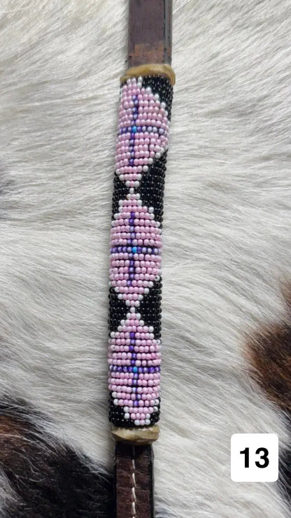 CST Leather Over & Under Whip - Beaded