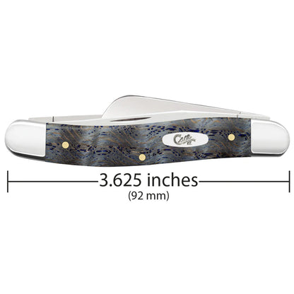 Case Smooth Blue Curly Oak Wood Medium Stockman Knife