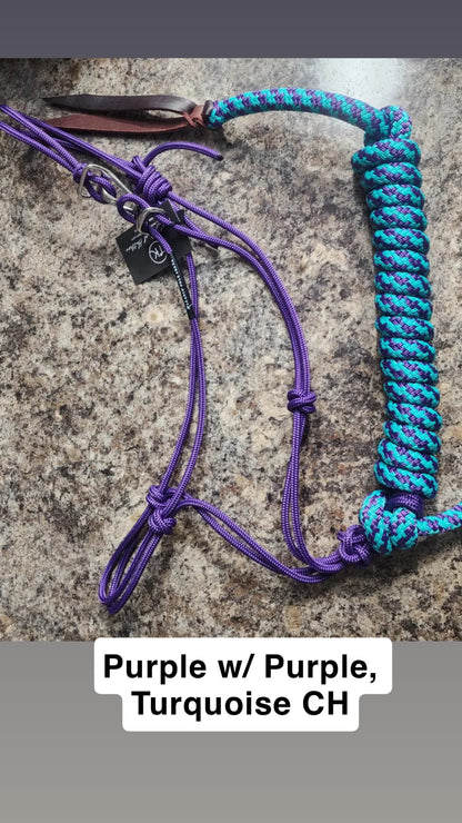 Twisted Knot Halters Rope Halter w/ Easy Off Clip & Lead