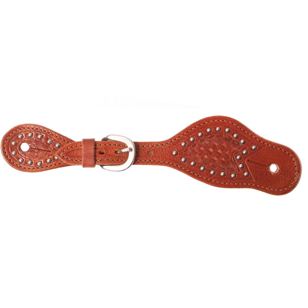 Oxbow Youth Spur Straps- Tooled w/ Dots