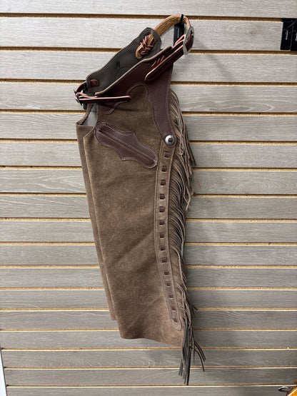Rockin' Y Youth Leather Shotgun Step-in Chaps