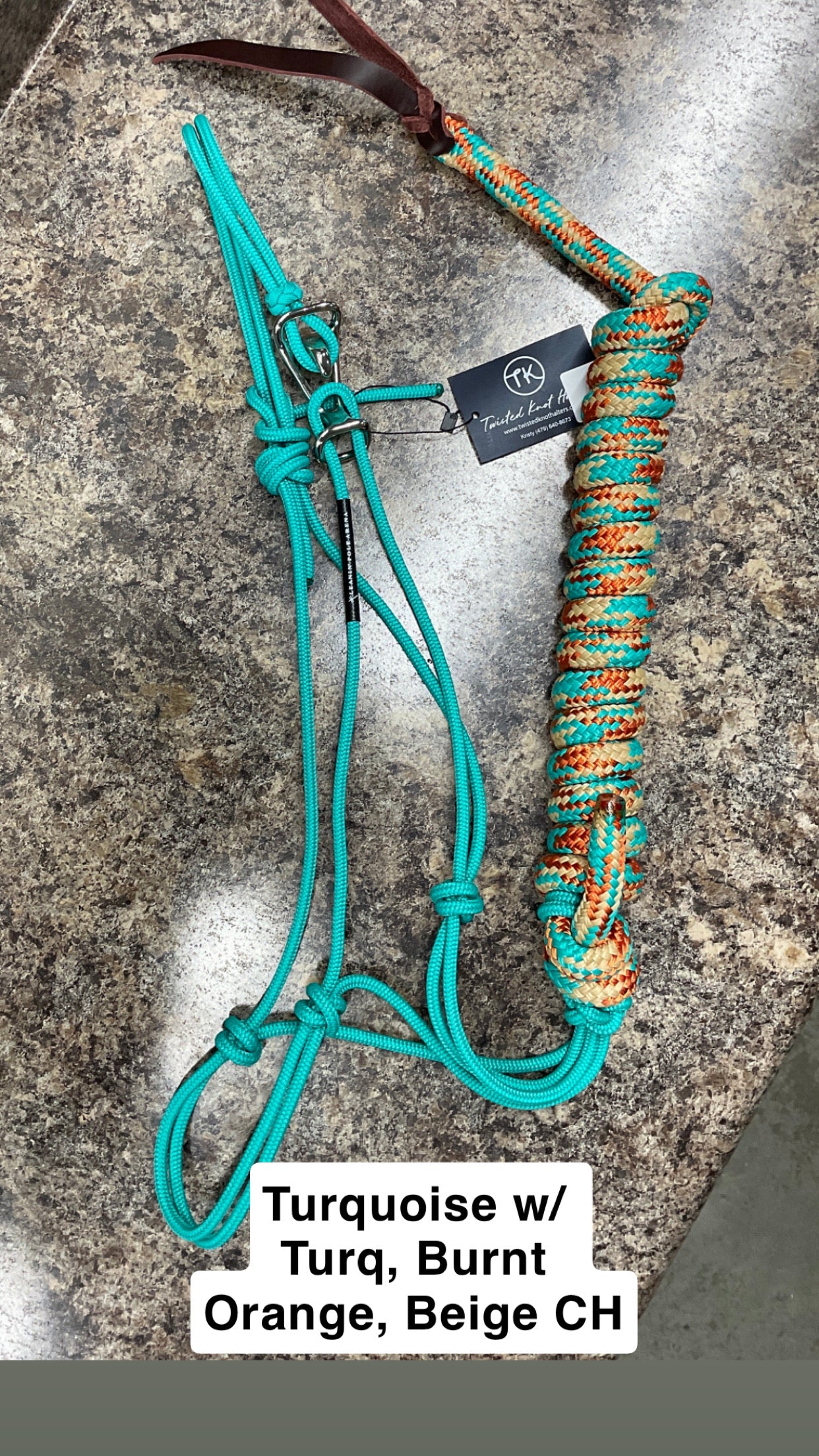 Twisted Knot Halters Rope Halter w/ Easy Off Clip & Lead