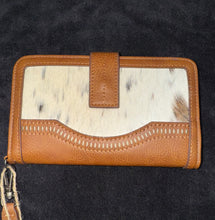 Load image into Gallery viewer, Catchfly White with Brown Specks Hair Hide Wallet

