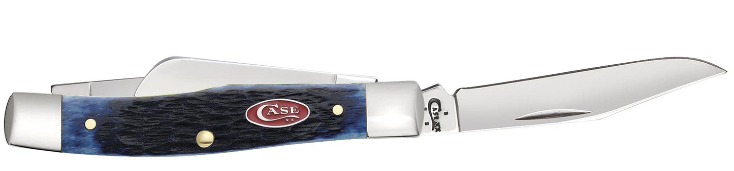 Case Navy Blue Bone Rogers Jig Medium Stockman Knife