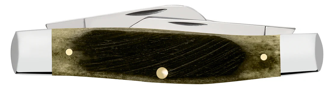 Case Olive Green Bone Sawcut Jig Large Stockman Knife