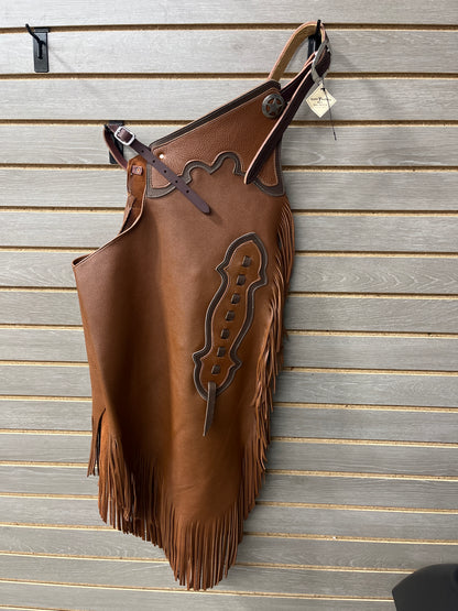 Rockin' Y Adult Two-Tone Leather Chinks (#1)