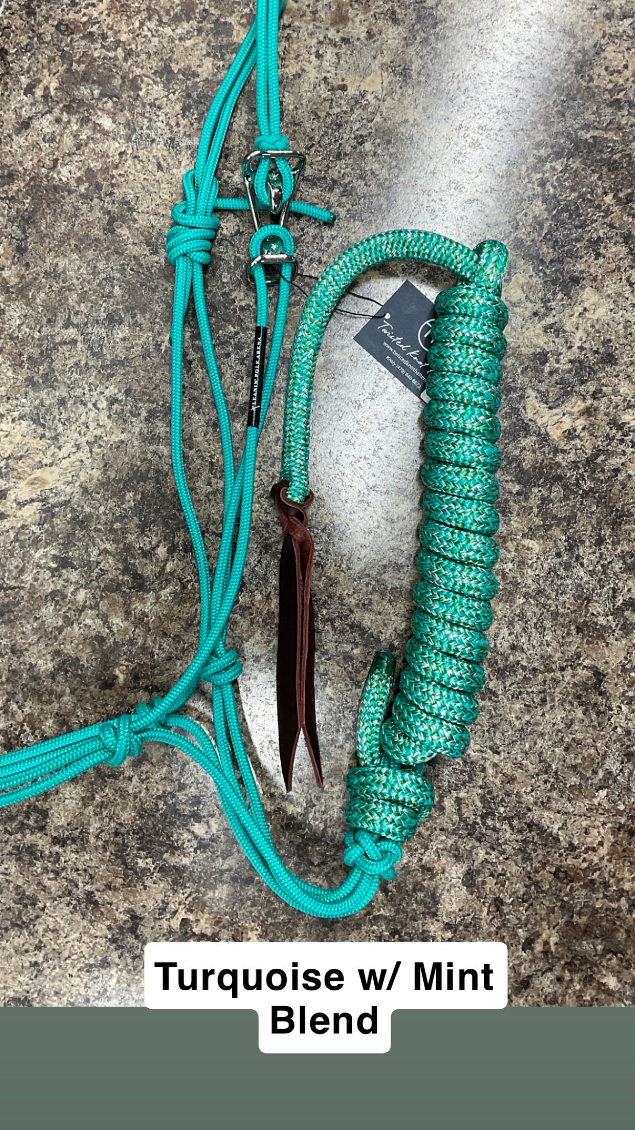 Twisted Knot Halters Rope Halter w/ Easy Off Clip & Lead
