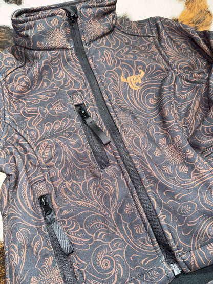 Cowgirl Hardware Girl's Tooled Floral Jacket