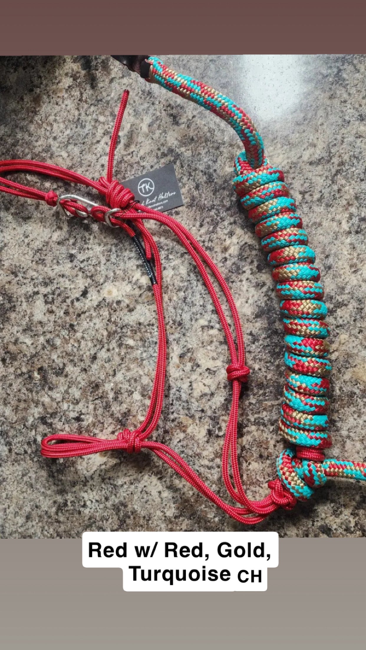 Twisted Knot Halters Rope Halter w/ Easy Off Clip & Lead