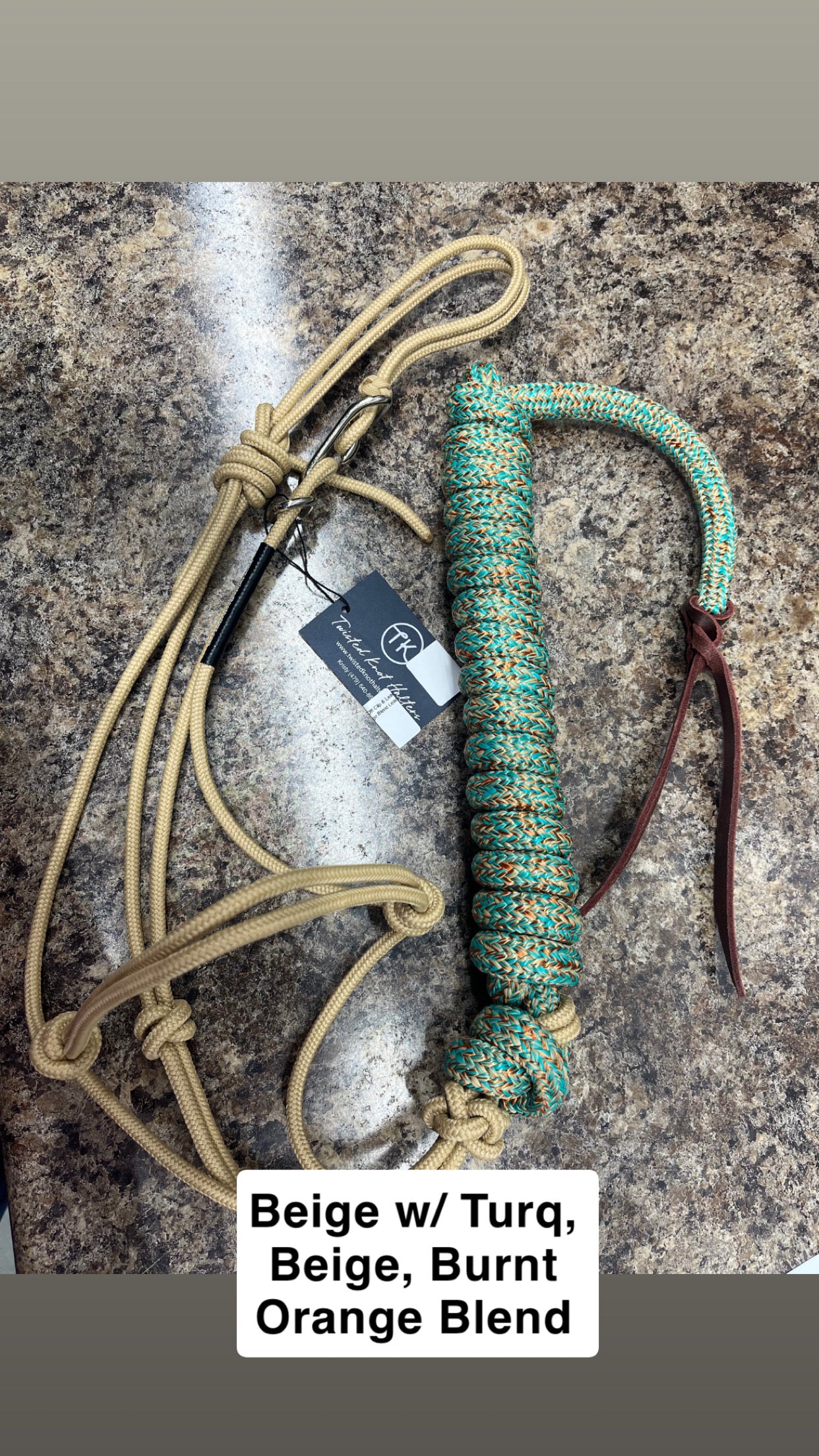 Twisted Knot Halters Rope Halter w/ Easy Off Clip & Lead
