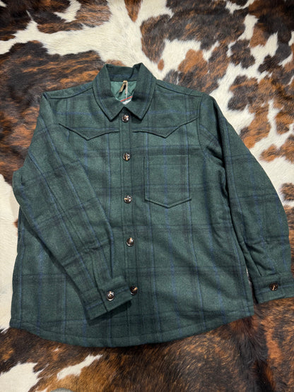 Stetson Women's Green & Blue Plaid Shirt Jacket