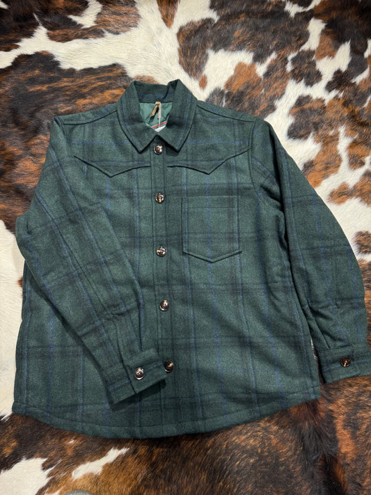 Stetson Women's Green & Blue Plaid Shirt Jacket