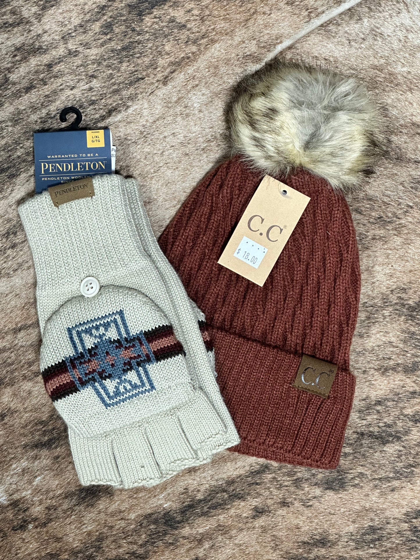 Pendleton Knit Convertible Fingerless Mittens