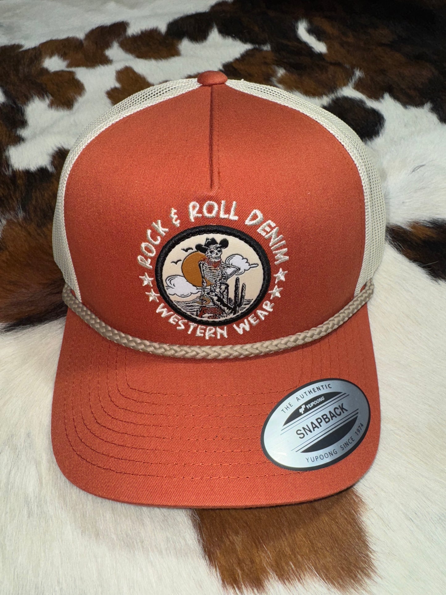 Rock & Roll Men's Rust Skeleton Cap