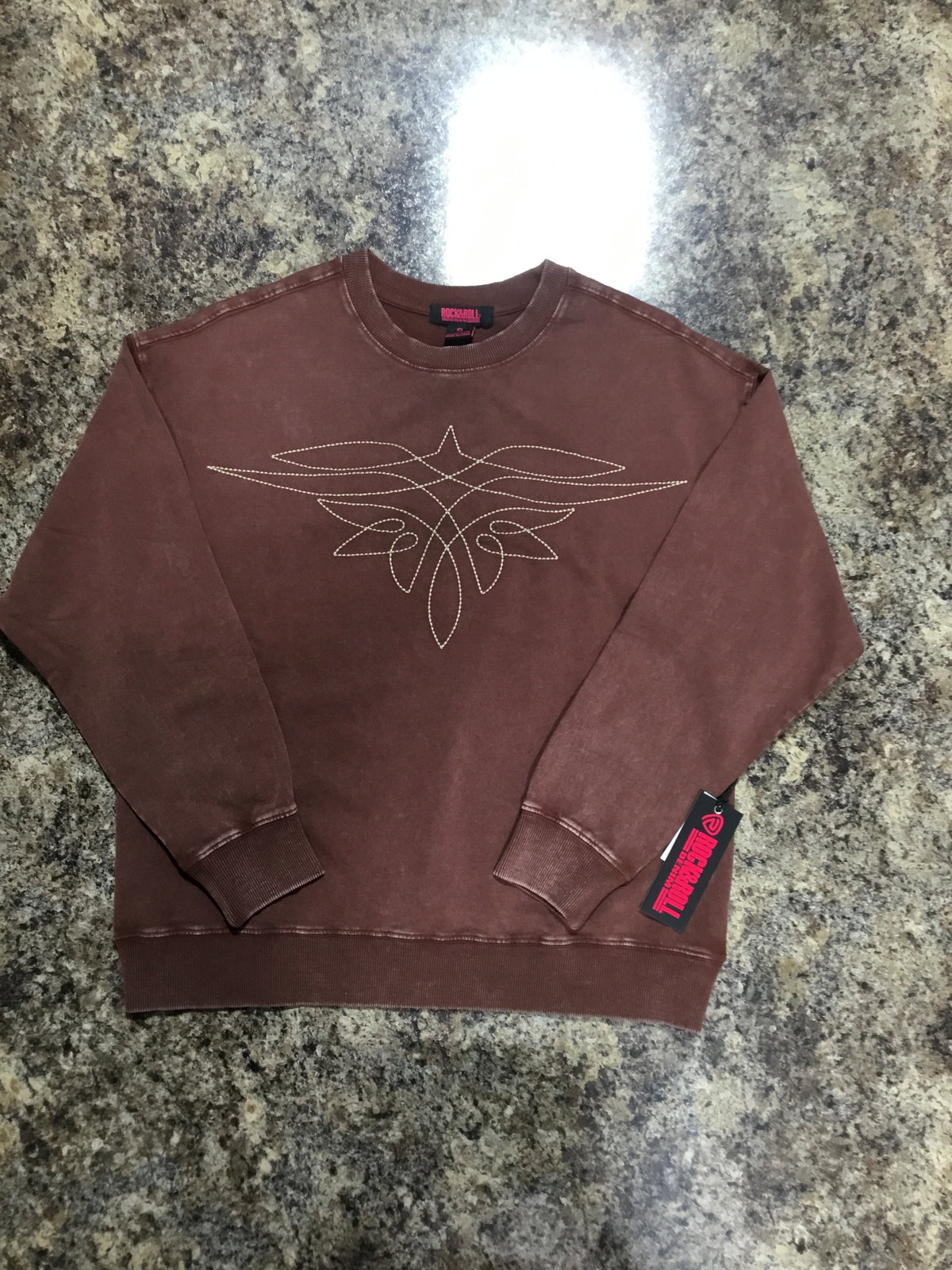 Rock & Roll Women's Burgundy Bootstitch Pullover