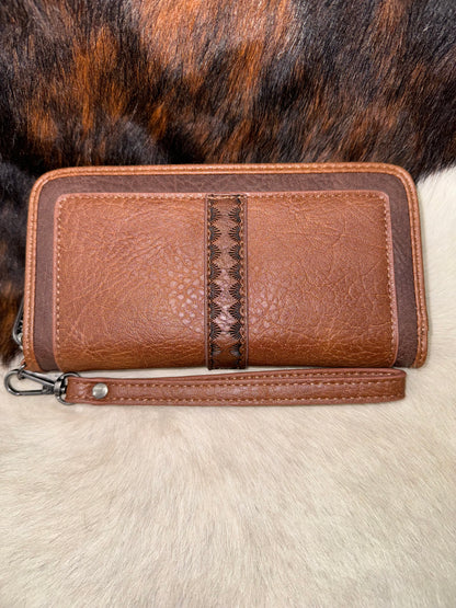 Justin Large Scalloped Tooled Wallet