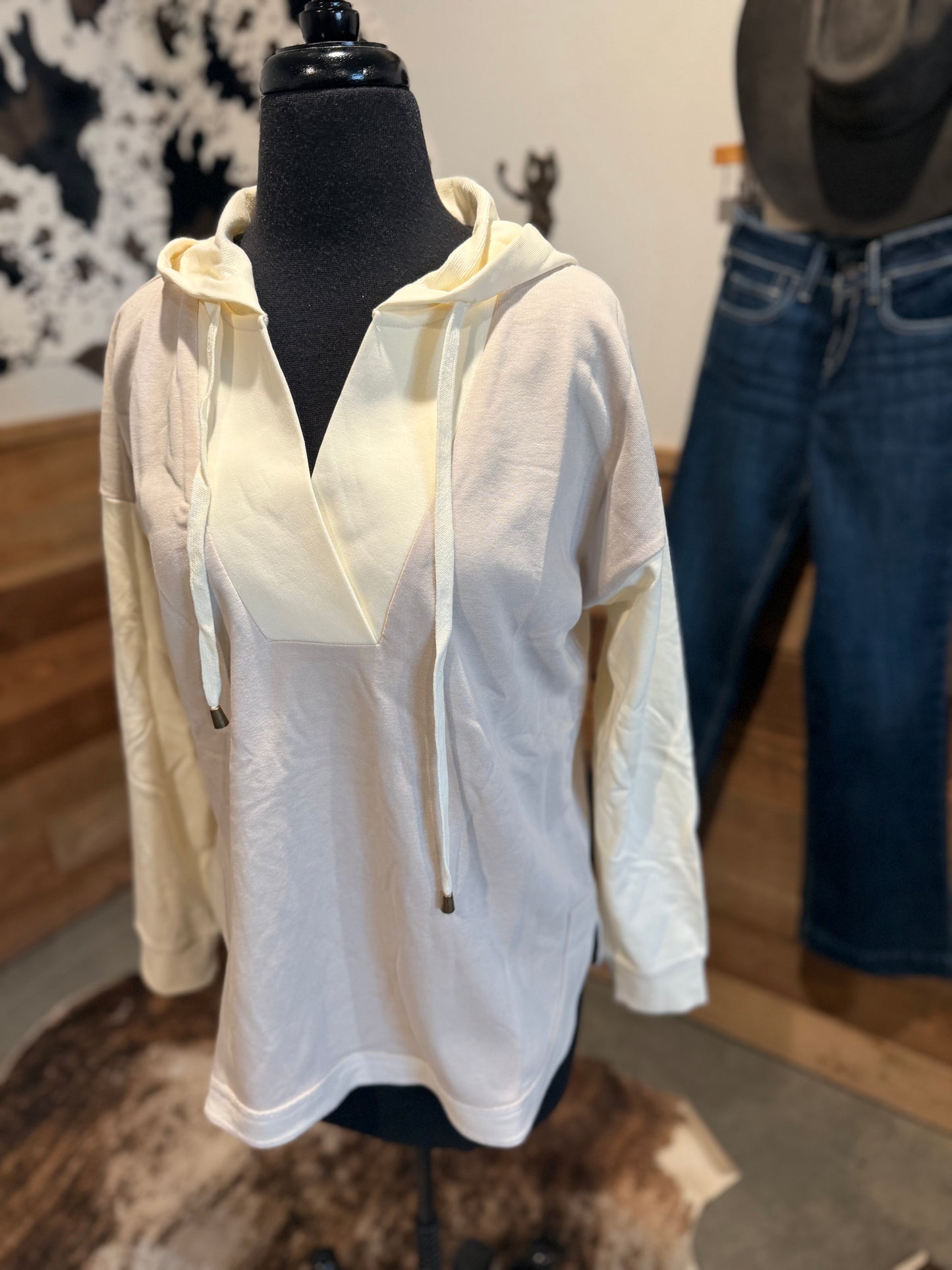 Women's Colorblock V-Neck Hoodie