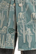 Load image into Gallery viewer, Rock &amp; Roll Boy&#39;s Blue Cactus Sunburst Western Shirt
