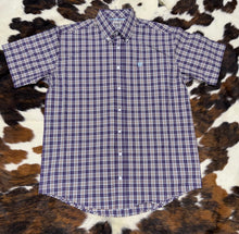 Load image into Gallery viewer, Cinch Men&#39;s Purple &amp; Tan Plaid Short Sleeve Western Shirt
