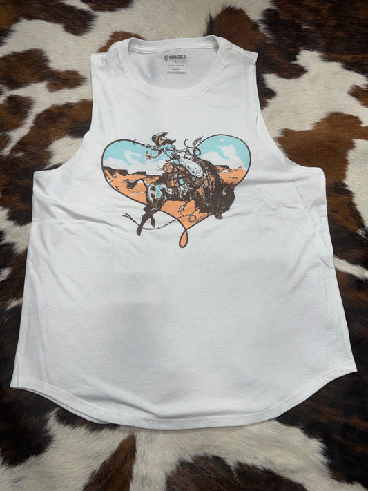 Hooey Women's Cream Buffalo Heart Tank Top