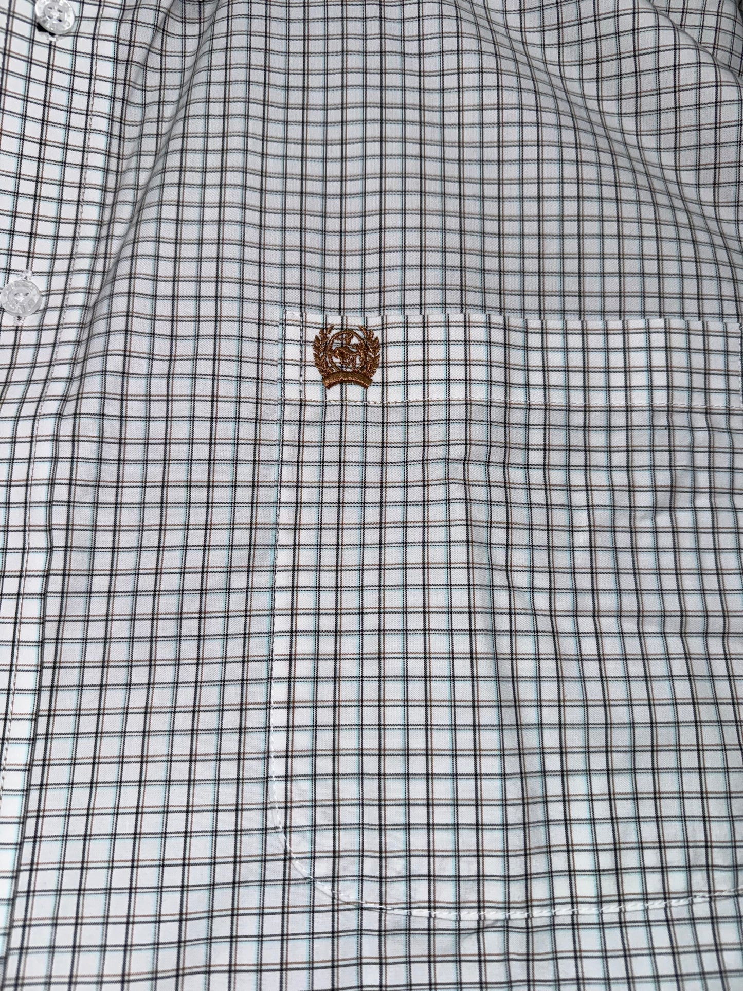 Cinch Men's White & Light Blue Box Plaid Western Shirt