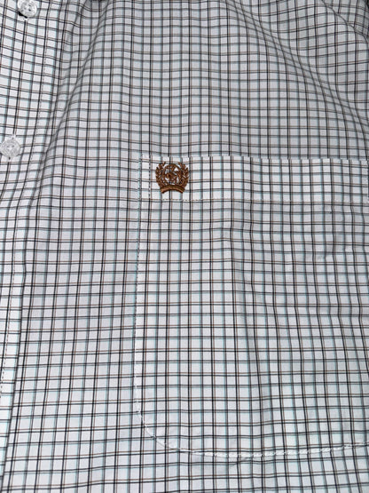 Cinch Men's White & Light Blue Box Plaid Western Shirt