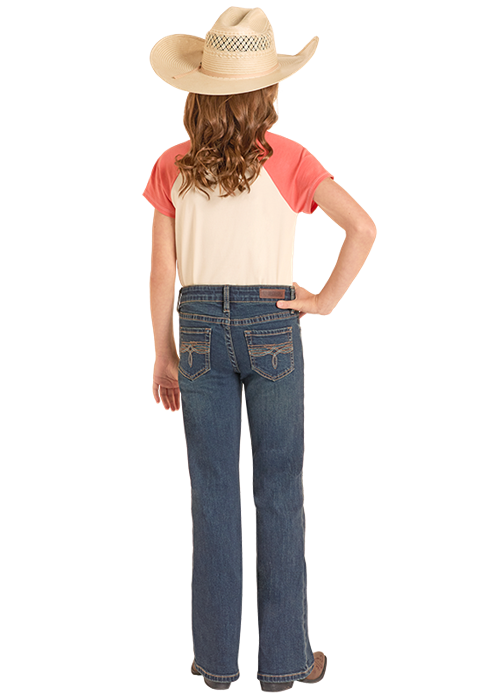 Rock & Roll Girl's Turquoise Bootstitch Bootcut Jean
