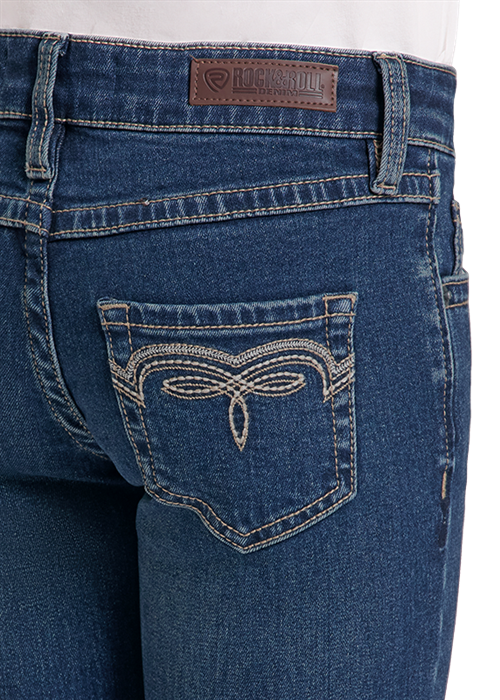 Rock & Roll Girl's Ivory Bootstitch Bootcut Jean