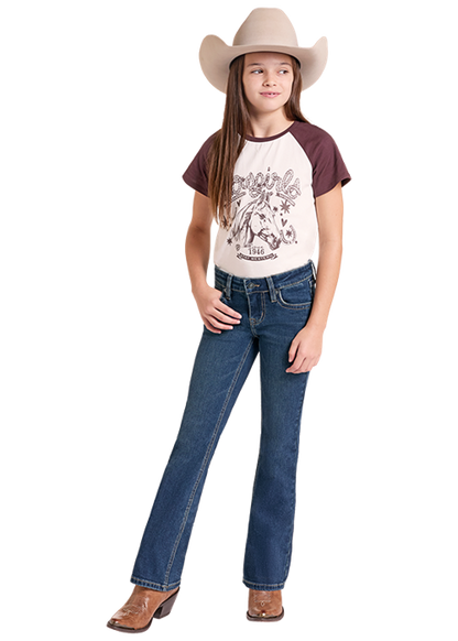 Rock & Roll Girl's Ivory Bootstitch Bootcut Jean