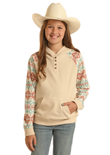 Load image into Gallery viewer, Rock &amp; Roll Girl&#39;s Aztec Sleeve Hoodie
