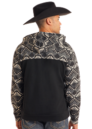 Rock & Roll Men's Black Aztec Hoodie