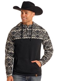 Rock & Roll Men's Black Aztec Hoodie