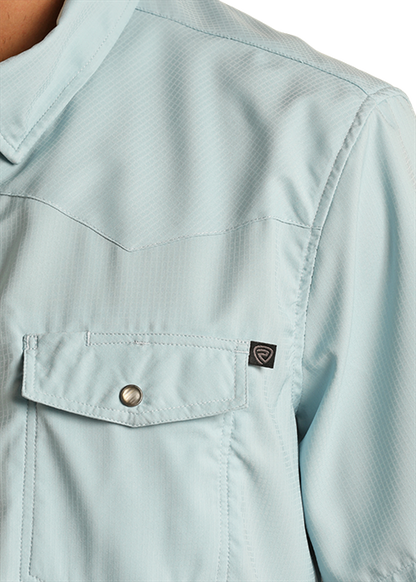 Rock & Roll Men's TEK Aqua Ripstop Short Sleeve Western Shirt