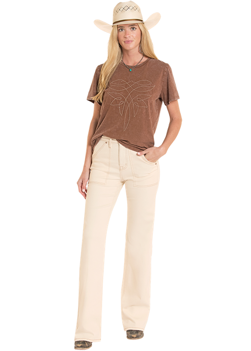 Rock & Roll Women's Mahogany Boot Stitch T-Shirt