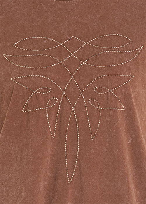 Rock & Roll Women's Mahogany Boot Stitch T-Shirt