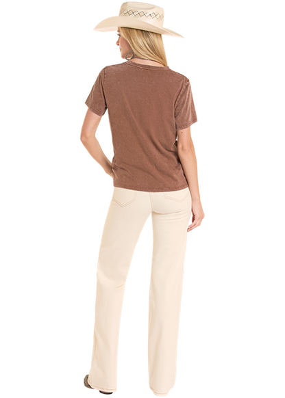 Rock & Roll Women's Mahogany Boot Stitch T-Shirt