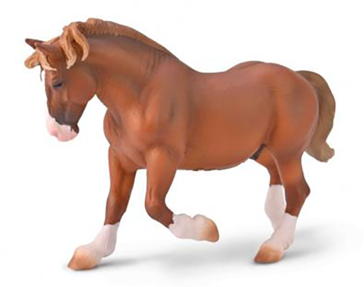 Breyer CollectA "Breton, Draft Horse Stallion - Chestnut"