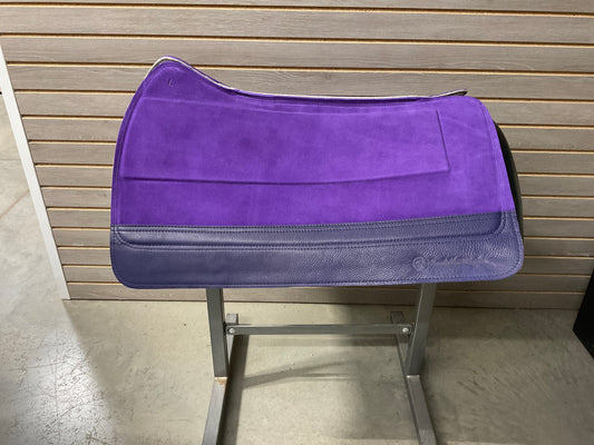 SaddleRight Legacy Saddle Pad 29" x 32" - Purple Suede & Grape Grizzly