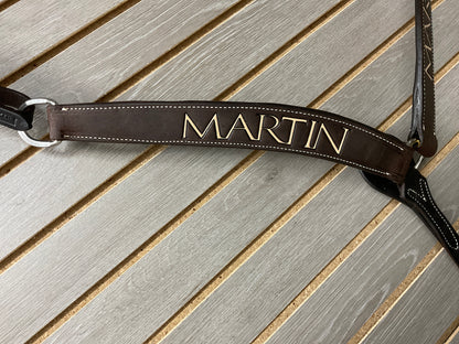 Martin Breastcollar Chocolate Roughout Martin Logo - 1 ¾"