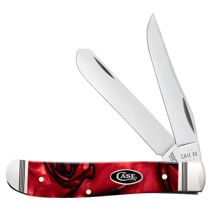 Case Smooth Dark Cinnamon Swirl Kirinite Mini Trapper Knife In Cigar Box