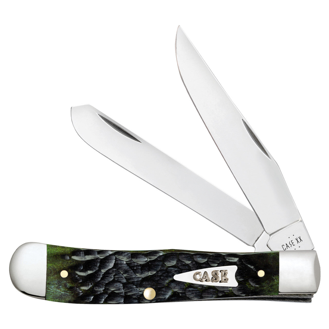 Case Standard Jig Bermuda Green Bone Trapper Knife in Gift Tin